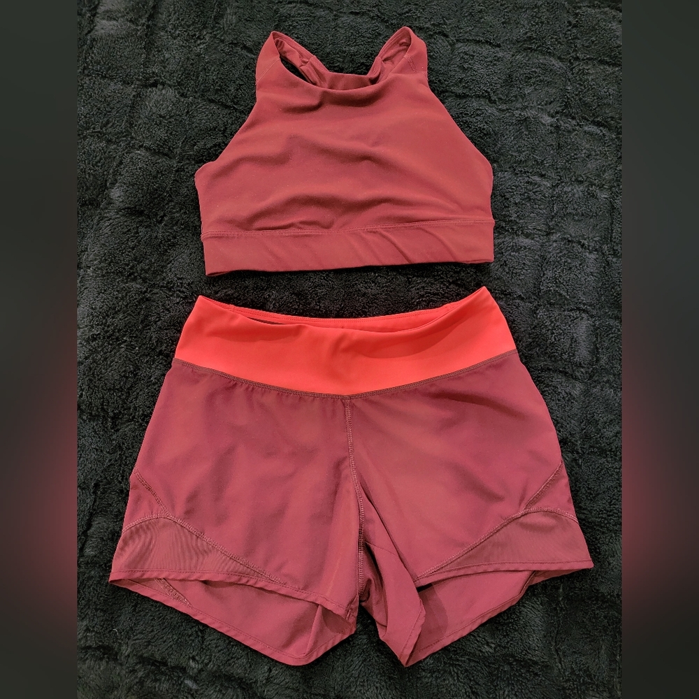 Athletic Crop Top and Shorts Set